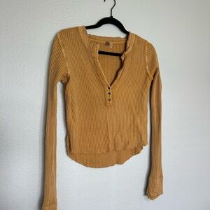 Free People One Colt Top in Mustard Yellow size S